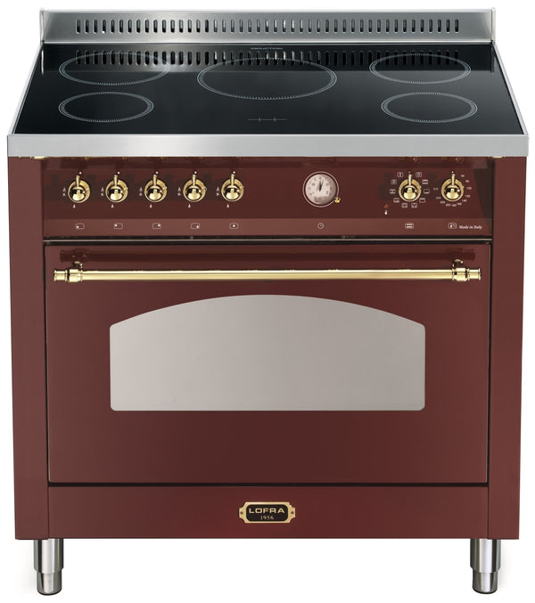 LOFRA - DOLCEVITA INDUCTION - SINGLE OVEN 90cm - RRG 96 MFT/ 5 I - Burgundy brass finish 