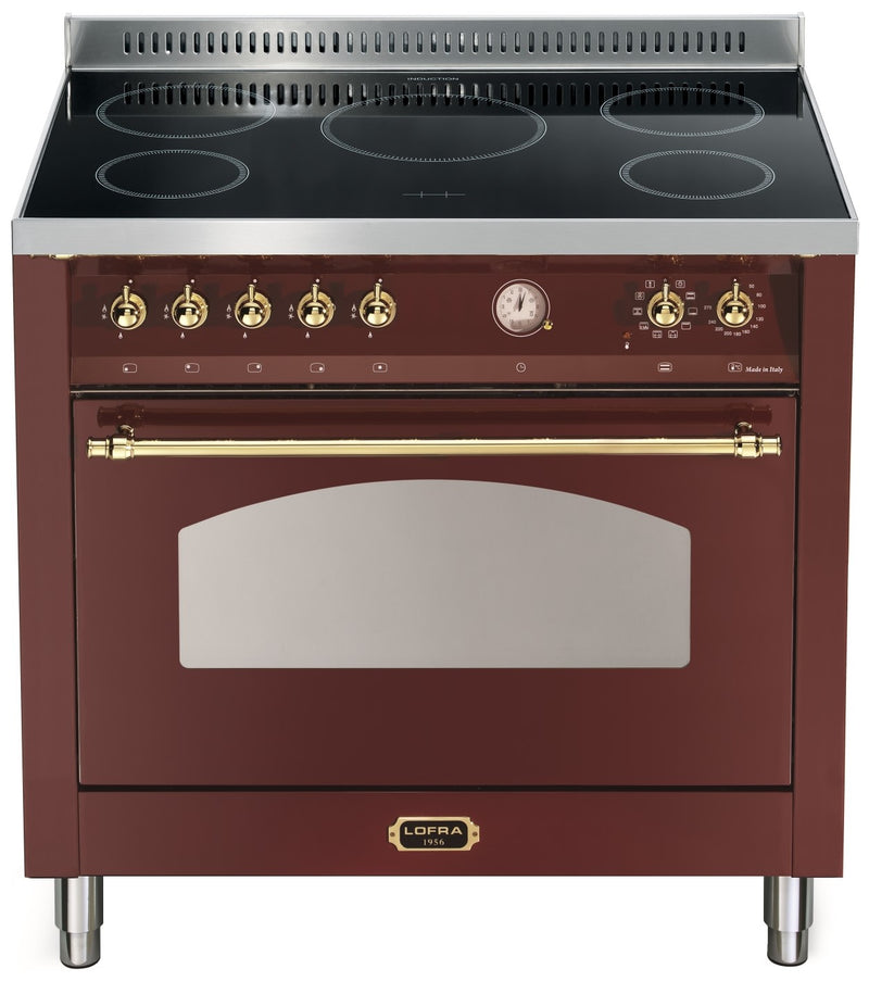 LOFRA - DOLCEVITA INDUCTION - FOUR SIMPLE 90 cm - RRG 96 MFT/ 5 I - Finition laiton bordeaux 