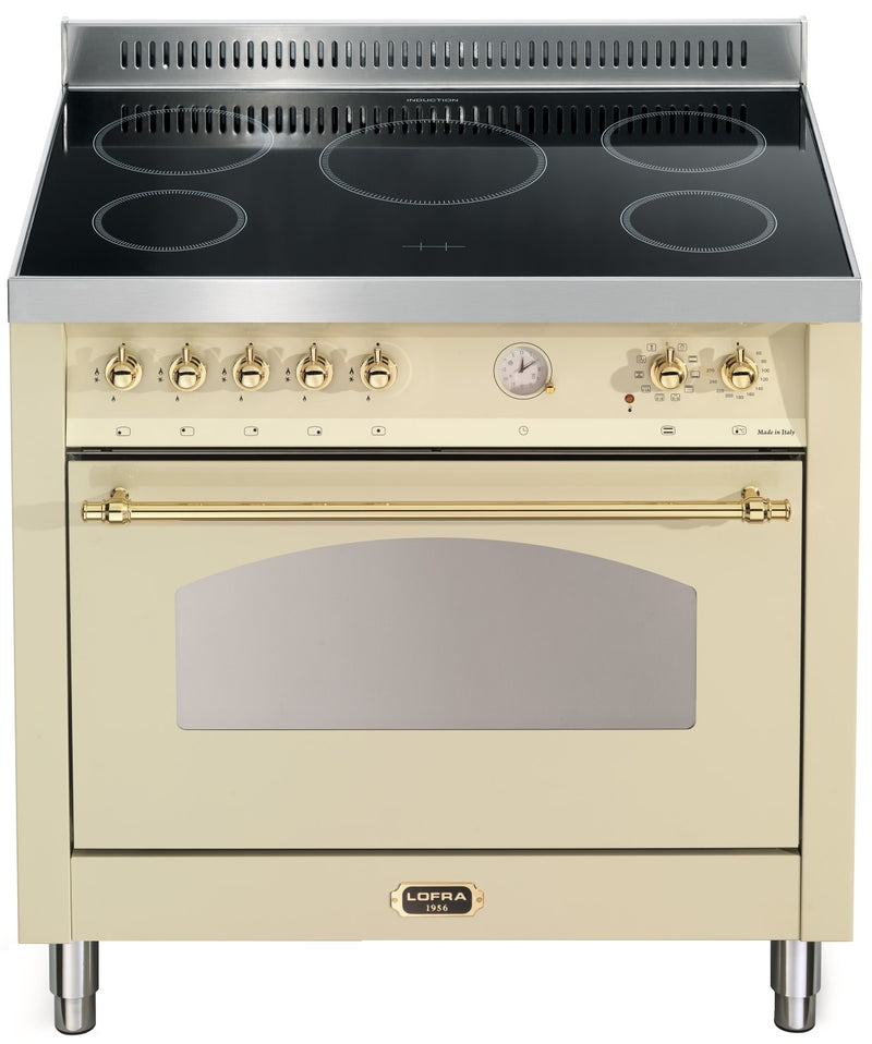 LOFRA - DOLCEVITA INDUCTION - SINGLE OVEN 90cm - RBIG 96 MFT/ 5 I - Ivory brass finish 