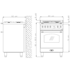 LOFRA - DOLCEVITA - SINGLE OVEN 60 cm - RR 66 MFT / CI - Burgundy - Messing Finish – Vorschau 2