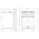 LOFRA - DOLCEVITA - SINGLE OVEN 60 cm - RR 66 MFT / CI - Burgundy - Brass finish 