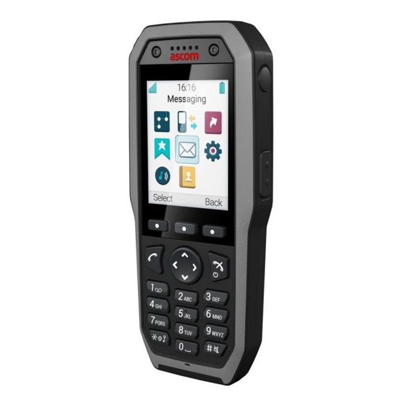 ASCOM d83 Talker - Widerstandsfähiges DECT-Handset (2,4" LED-Farbdisplay | Bluetooth | Adaptive Rauschunterdrückung | Breitbandaudio | IP65) - in schwarz