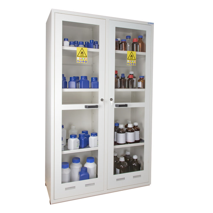 Ecosafe safety cabinet - Tall, 2 glass doors - 2 interior compartments