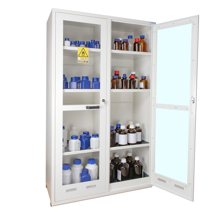 Ecosafe safety cabinet - Tall, 2 glass doors - 2 interior compartments