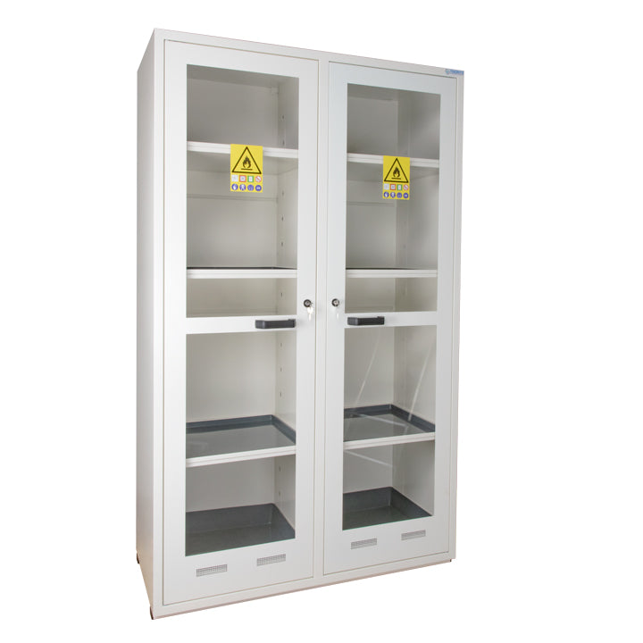 Ecosafe safety cabinet - Tall, 2 glass doors - 2 interior compartments