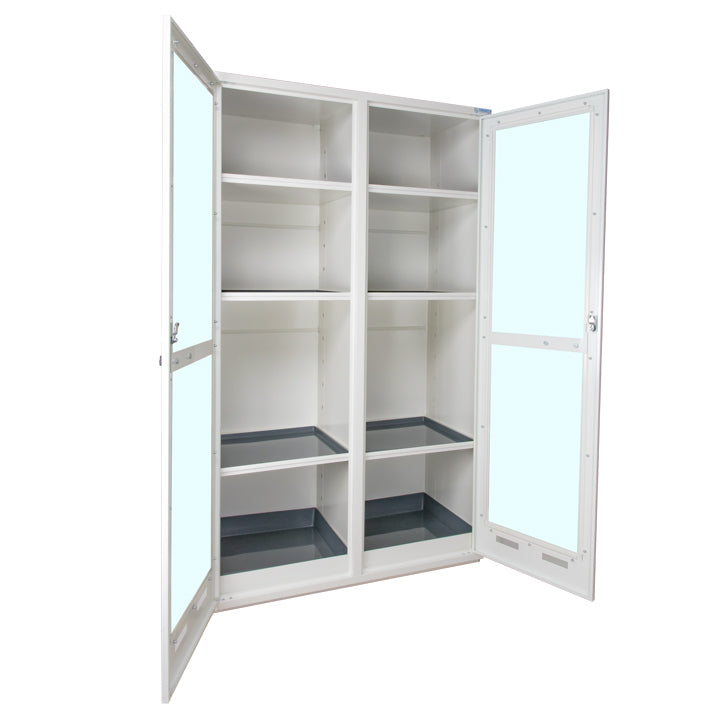 Ecosafe safety cabinet - Tall, 2 glass doors - 2 interior compartments