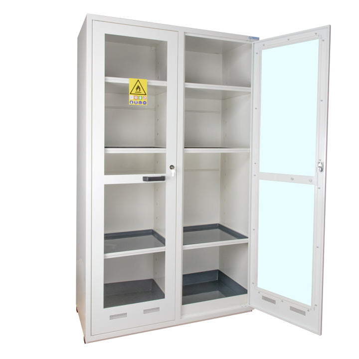 Ecosafe safety cabinet - Tall, 2 glass doors - 2 interior compartments