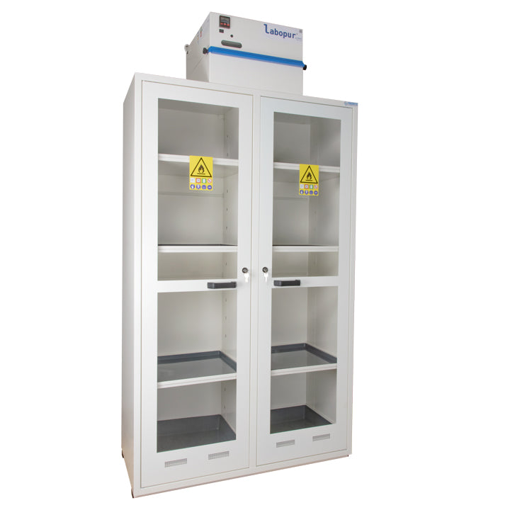 Ecosafe safety cabinet - Tall, 2 glass doors - 2 interior compartments