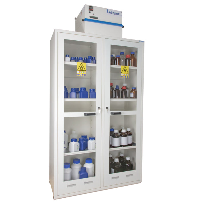 Ecosafe safety cabinet - Tall, 2 glass doors - 2 interior compartments