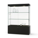 ST-VITRINEN Ganzglas-Schrankvitrine mit Unterschrank [L] Schwarz