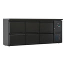Flaschenkühltisch 425 Liter | Schwarz | 6 Schubladen | 2005 x 520 x 840 mm