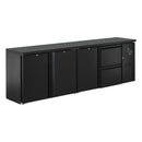Flaschenkühltisch 600 Liter | Schwarz | 3 Türen + 2 Schubladen | 2545 x 520 x 840 mm
