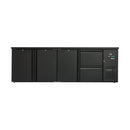 Flaschenkühltisch 600 Liter | Schwarz | 3 Türen + 2 Schubladen | 2545 x 520 x 840 mm