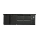 Flaschenkühltisch 600 Liter | Schwarz | 2 Türen + 4 Schubladen | 2545 x 520 x 840 mm
