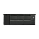 Flaschenkühltisch 600 Liter | Schwarz | 1 Tür + 6 Schubladen | 2545 x 520 x 840 mm