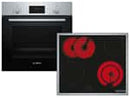 Bosch HBD231CR62 Set Backofen HBF133BR0 Edelstahl + Glaskeramikkochfeld PKN645BA2E + Backblech HEZ431002