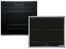 Bosch HND677FH61 Set Einbauherd HET278BB1 Schwarz +  Induktionskochfeld  NVQ645CB6E herdgebunden