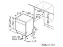 Bosch SMU6ZCS16E Unterbau-Geschirrspüler Gebürsteter Stahl