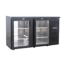 Flaschenkühltisch 226 Liter | Schwarz | 2 Glastüren | 1460 x 530 x 870 mm