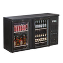 Flaschenkühltisch 226 Liter | Schwarz | 2 Glastüren | 1460 x 530 x 870 mm