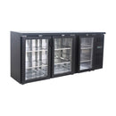 Flaschenkühltisch 355 Liter | Schwarz | 3 Glastüren | 2000 x 530 x 870 mm