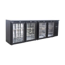 Flaschenkühltisch 484 Liter | Schwarz | 4 Glastüren | 2540 x 530 x 870 mm