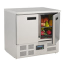 Polar Serie G Thekenkühltisch mit Marmorarbeitsfläche 2-türig 240L