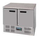 Polar Serie G Thekenkühltisch mit Marmorarbeitsfläche 2-türig 240L