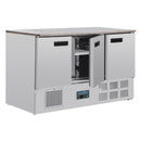 Polar Serie G Thekenkühltisch mit Marmorarbeitsfläche 3-türig 368Ltr