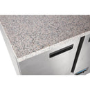 Polar Serie G Thekenkühltisch mit Marmorarbeitsfläche 3-türig 368Ltr