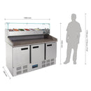 Polar Serie G Thekenkühltisch für Pizzen und Salate 368L