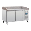 Polar Serie G 2-türiger Pizzakühltisch mit Marmorfläche 428Ltr