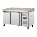Polar Serie G 2-türiger Pizzakühltisch mit Marmorfläche 428Ltr