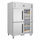 Polar Serie G Kühlschrank Edelstahl mit geteilten Türen 1200L