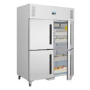 Polar Serie G Gefrierschrank Edelstahl mit geteilten Türen 1200L