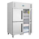 Polar Serie G Gefrierschrank Edelstahl mit geteilten Türen 1200L