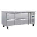 Polar Serie U GN-Kühltisch mit 6 Schubladen 465L