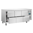Polar Serie U GN-Kühltisch mit 6 Schubladen 465L