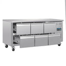 Polar Serie U GN-Kühltisch mit 6 Schubladen 465L