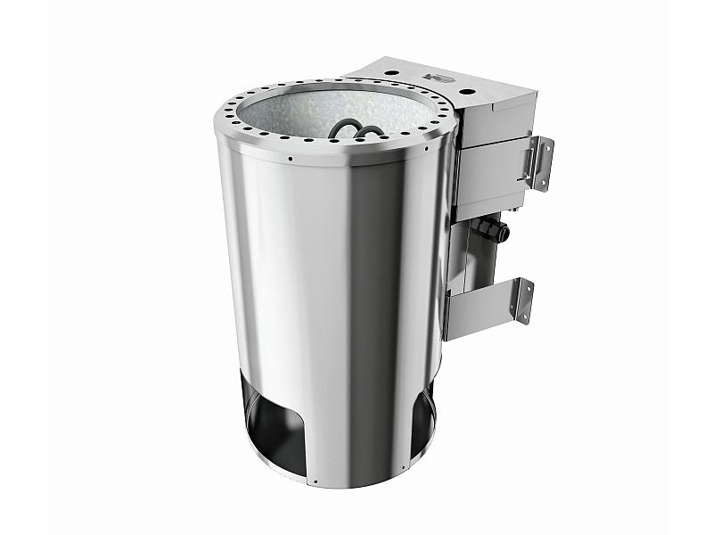 Karibu Sauna Daria Plug & Play 3,6 kW Bio Ofen, ext. Steuerung - ohne Dachkranz - Klarglas Ganzgla