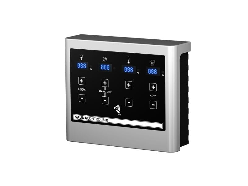 Karibu Sauna Daria Plug & Play 3,6 kW Bio Ofen, ext. Steuerung - ohne Dachkranz - Klarglas Ganzgla