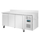 Polar Serie U 3-türiger Edelstahlgefrierschrank mit Spritzschutz 417Ltr