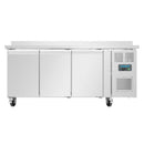 Polar Serie U 3-türiger Edelstahlgefrierschrank mit Spritzschutz 417Ltr