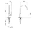 Dornbracht Tara Ultra Bar Tap Champagne Gebürstet (22kt Gold) - 33805875-46 Hochdruckarmatur