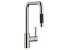 Dornbracht META SQUARE Einhebelmischer Pull-Down Chrom Gebürstet 33870861-93 Hochdruckarmatur