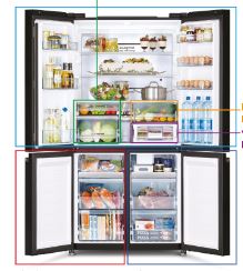 Hitachi French Door Kühlschrank R-WB640VRU0-GBK , 4Türen, 90 cm, 640 Liter, Schwarz Glas