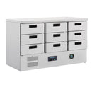 Polar Serie G Kühltisch mit 9 Schubladen 368Ltr