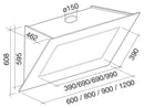 Falmec Quasar Kopffreihaube 90 cm Weiß