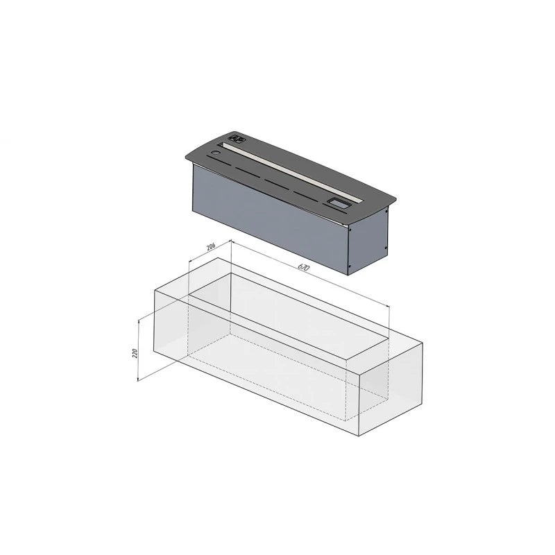 Cheminée à vapeur encastrable Alvi Prague FireSpa 600 mm 
