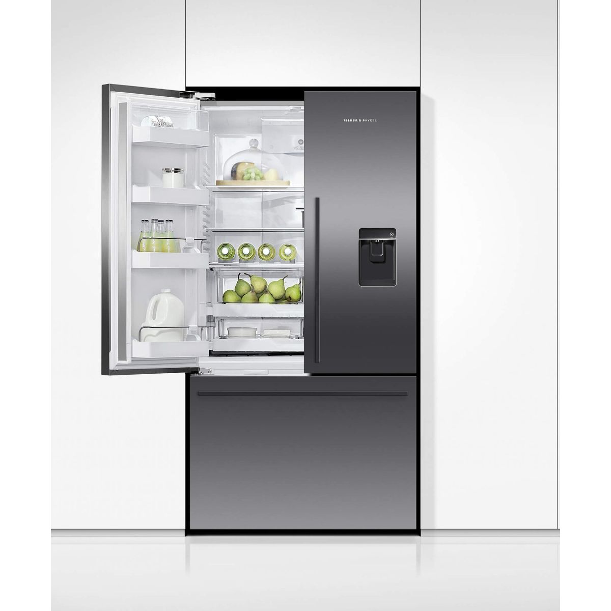 Fisher & Paykel Side by Side Kühlschrank RF540ADB5, 90 cm, Matt Schwarz INOX